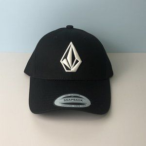 Volcom Full Stone Cap Hat White Black Canvas Adjustable Back
